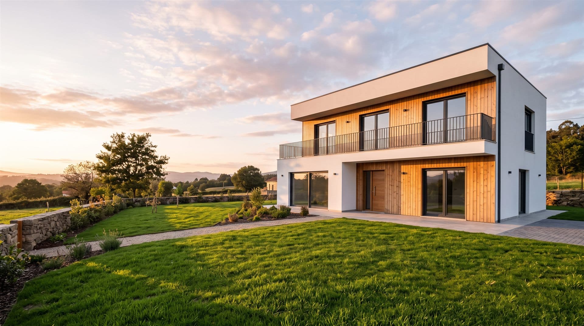Vivienda unifamiliar proyectada por Promociones Barreiro Pérez y Barreiro Ingenieros en una parcela de Vilagarcía